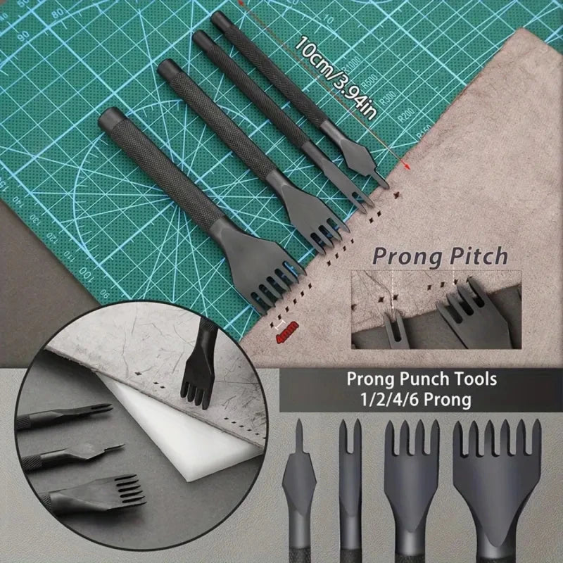 Shoe leather sewing kit with awl, hand sewn needle and thread, leather craft kit, sofa repair, leather bag production