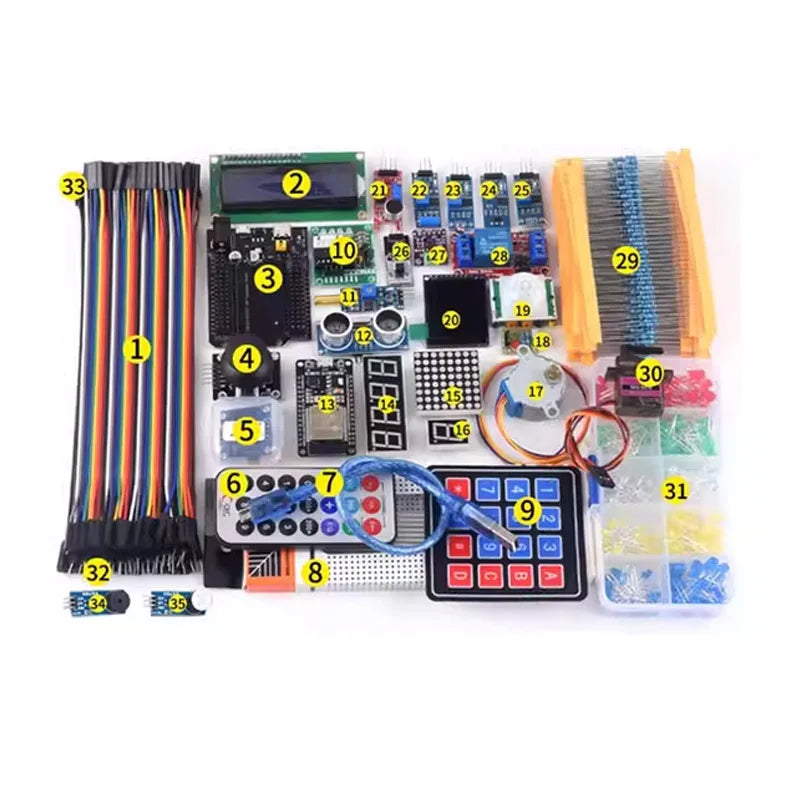 Snvi ESP32 Development Board Starter Kit ESP-32S WiFi Bluetooth IoT Learning Kit DIY Projects Basic Starter Kit for Arduino