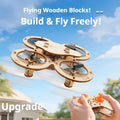 Wooden DIY Assembled Drone, Children's Quad-copter, Handmade Model, School Remote Control Airplane Toy, Aircraft Model